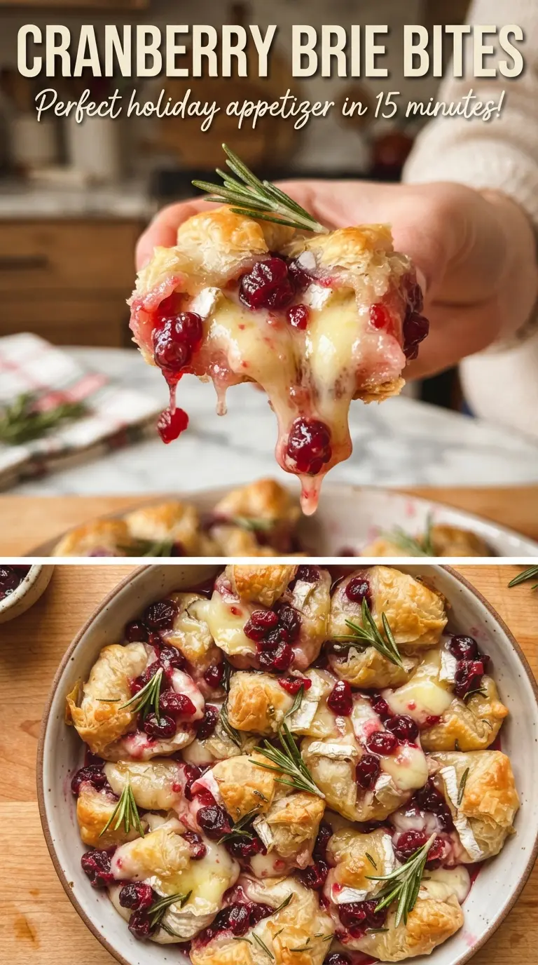 Cranberry Brie Bites flaky cranberry brie pecans