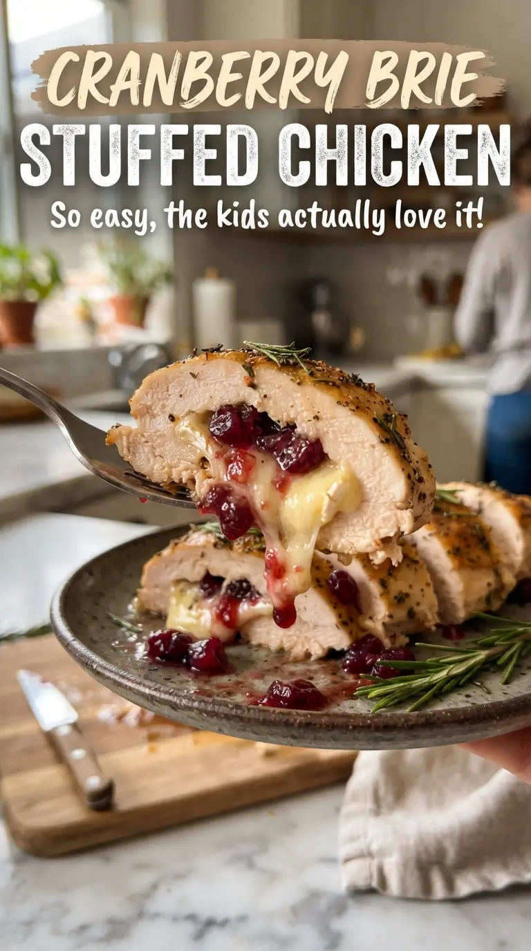 Cranberry Brie Stuffed Chicken | Oven-Baked Dinner