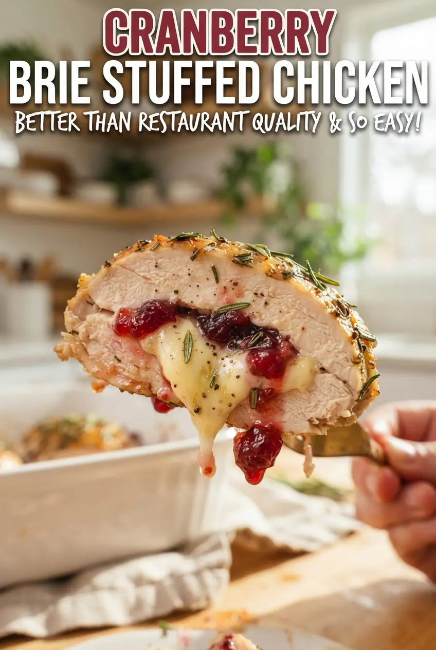 Cranberry Brie Stuffed Chicken | Oven-Baked Dinner