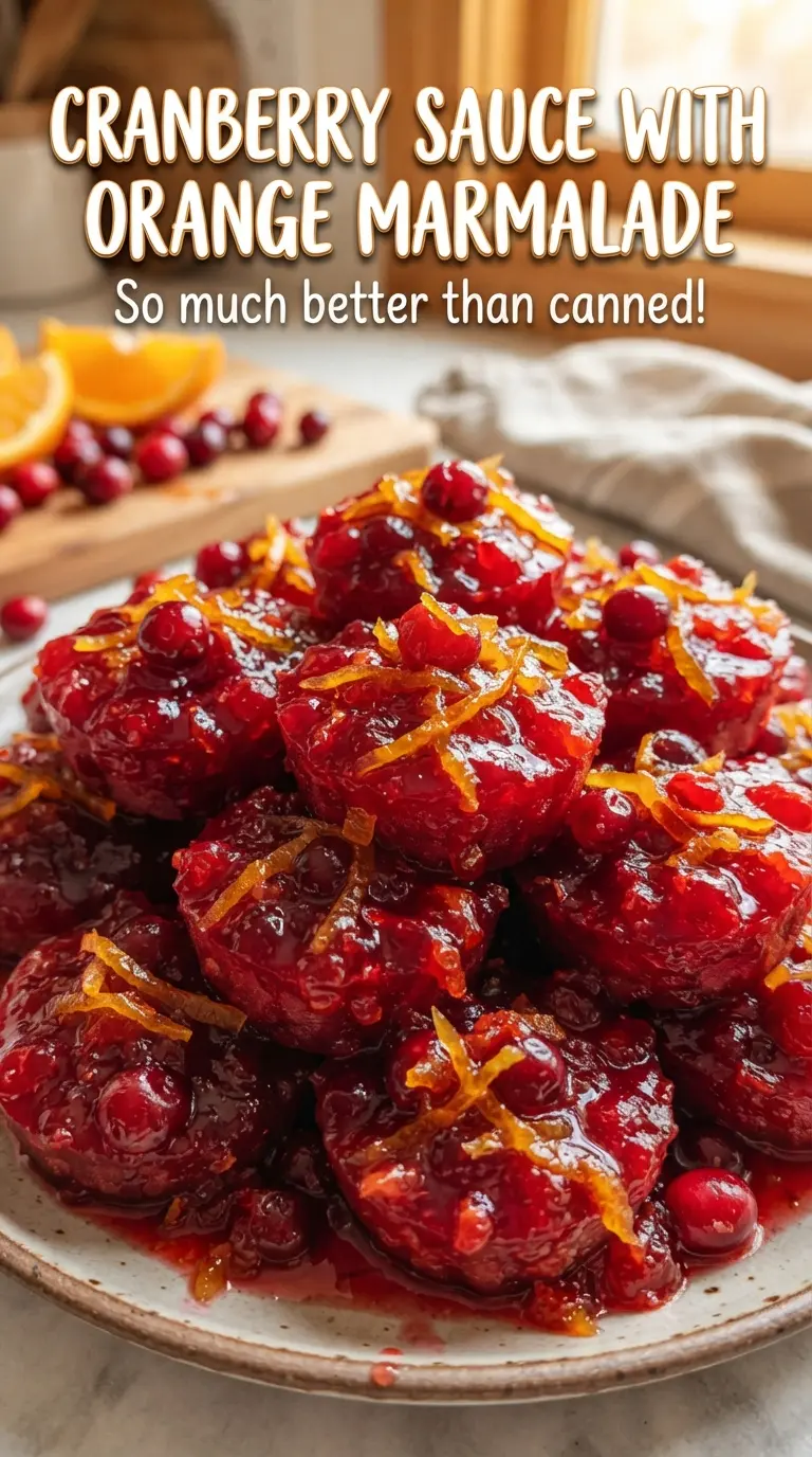 Cranberry Sauce with Orange Marmalade glossy citrus