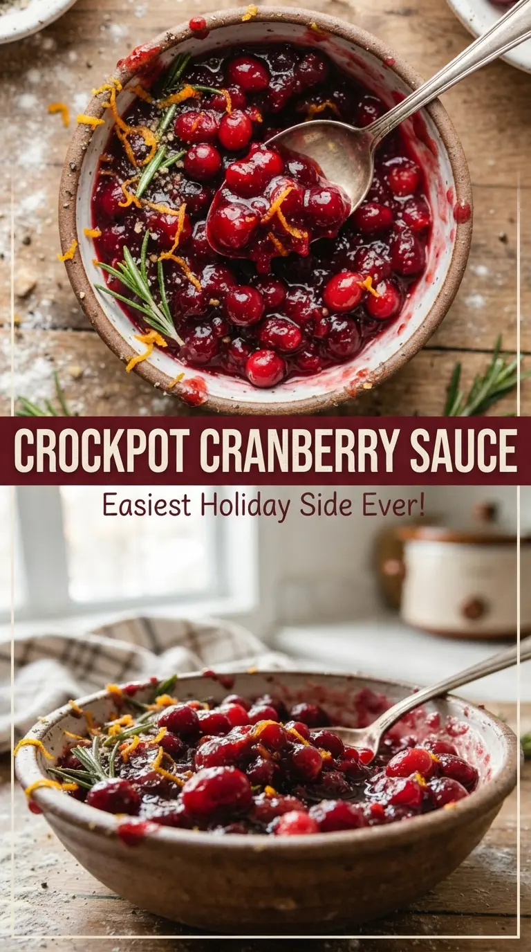 Crockpot cranberry sauce glossy orange cinnamon