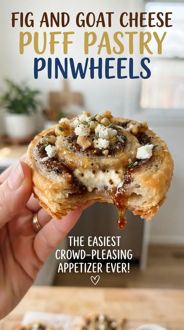 Fig and goat cheese puff pastry pinwheels golden flaky swirls