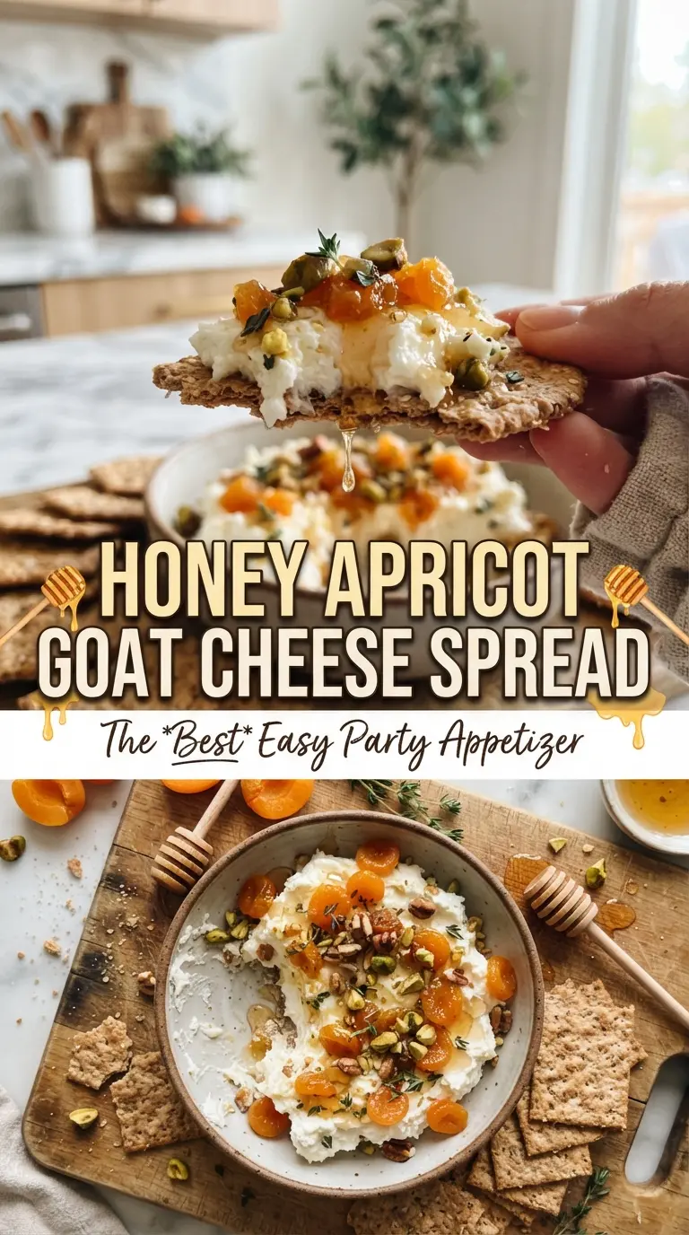 Honey Apricot Goat Cheese Spread creamy apricot pistachio thyme