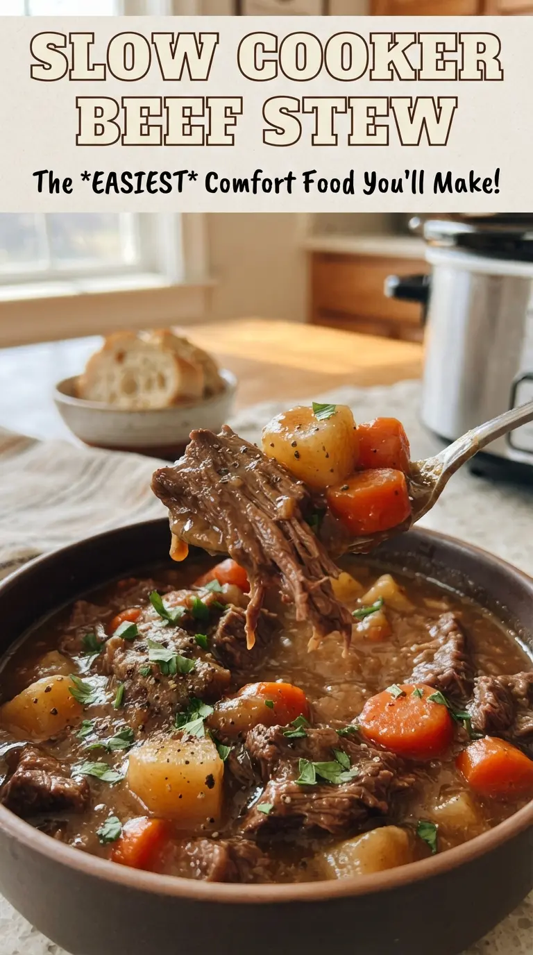 Slow Cooker Beef Stew tender beef carrots potatoes