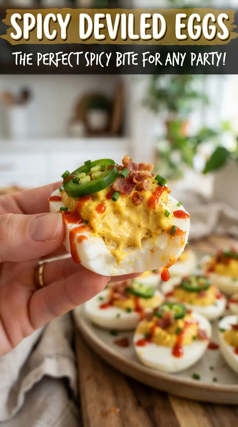 Spicy Deviled Eggs creamy tangy garnished